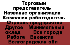 Торговый представитель › Название организации ­ Компания-работодатель › Отрасль предприятия ­ Другое › Минимальный оклад ­ 1 - Все города Работа » Вакансии   . Волгоградская обл.